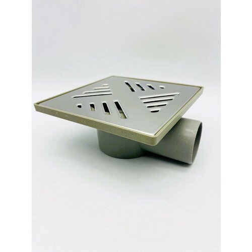 Трап горизонтальный с решеткой из нерж стали 150х150 мм выпуск 50 мм VALFEX арт VF021050K15004 733₽