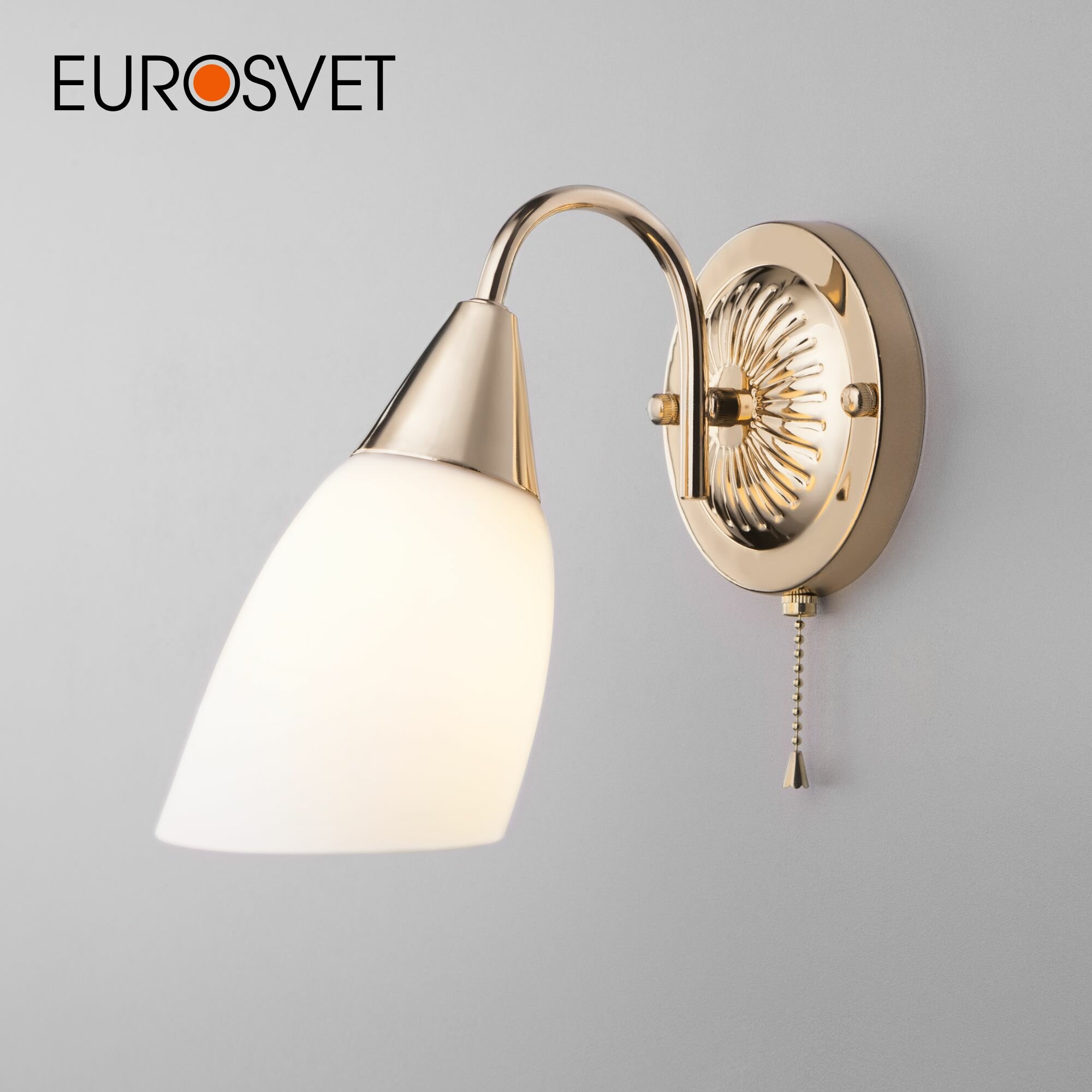 Бра / Настенный светильник со стеклянным плафоном Eurosvet Ellene 30149/1 золото