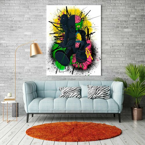 Картина интерьерная 50*70 / Портрет на холсте Kaws