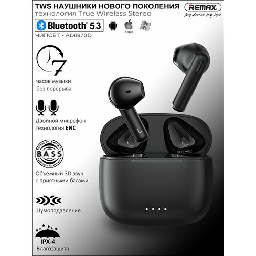 Беспроводные TWS наушники REMAX CozyBuds 2E с технологией ENC для iPhone и Android 195000₽