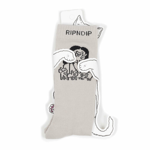фото Носки ripndip носки с котом лордом нермалом ripndip socks, размер универсальный, черный, бежевый, белый