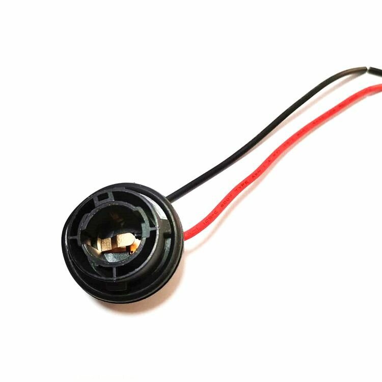 фото Патрон для лампы 1156 P21W цоколь BAU15s 1шт смещение 150° одноконтактный с проводами