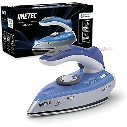 Паровой утюг Imetec Nuvola Travel пластина из нержавеющей стали мощностью 1000 Вт дорожный футляр двойное напряжение 1079800₽