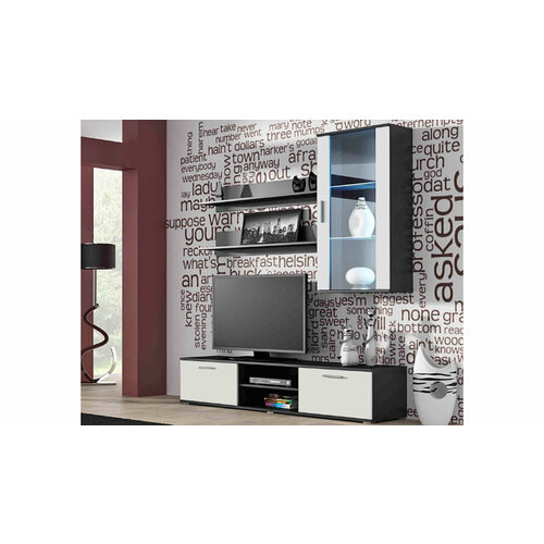 Гостиная Сохо 9 Белый Фасадный 0101 / Черный 0190 180x192