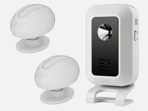 Изображение товара Оповещатель беспроводной звуковой о входе посетителей с двумя датчиками движения / охранная система - сигнализация для дома, дачи или магазина