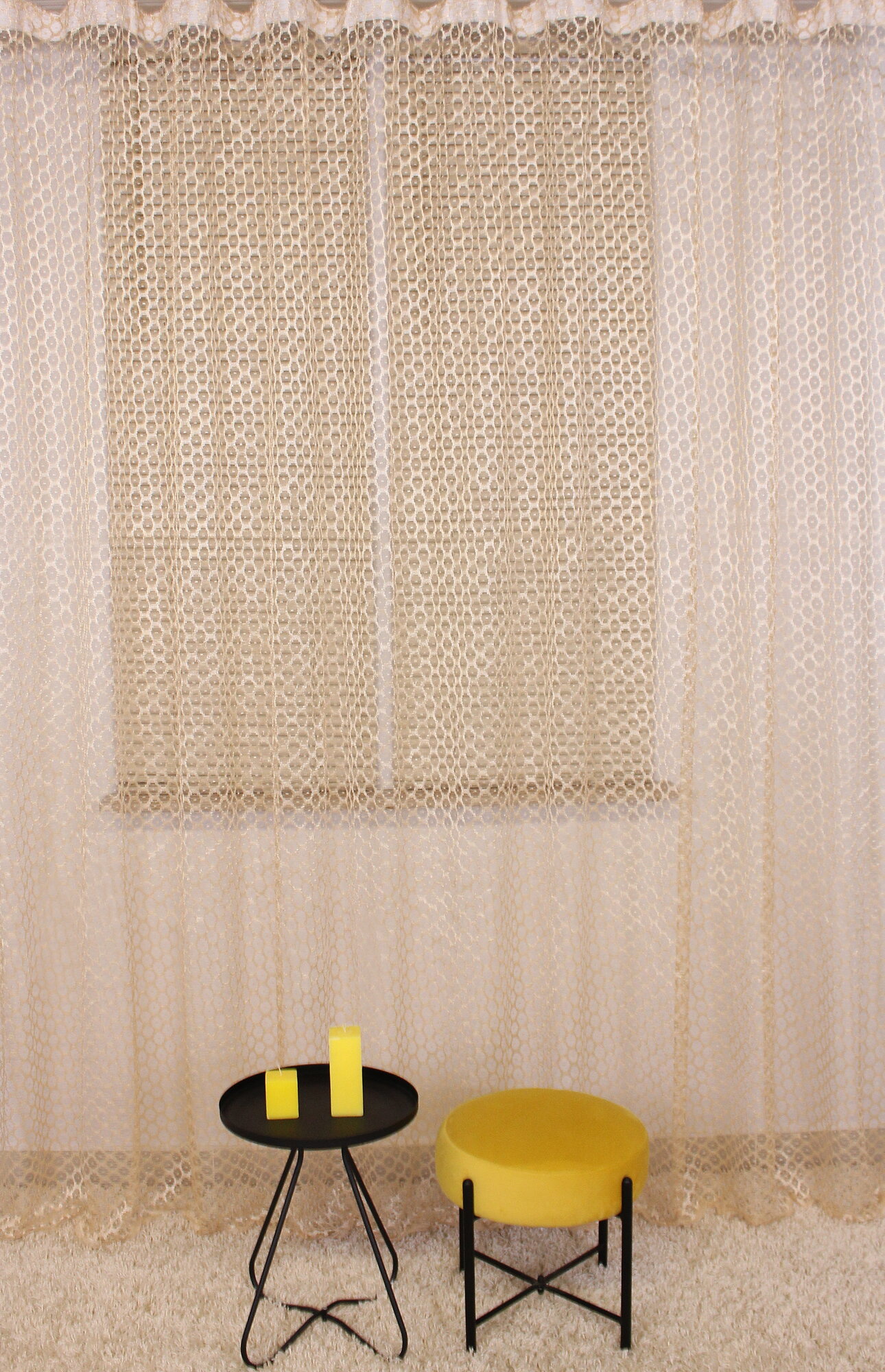 фото Тюль сетка на террасу Декотекс beig-200-240