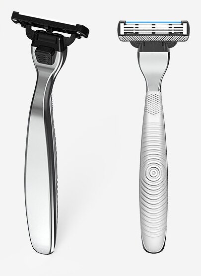 Картинки Станок для бритья Weidi, с 3 кассетами, серебристый/черный