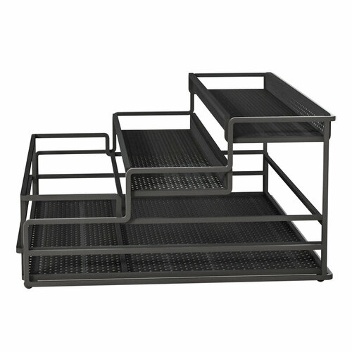 Стеллаж кухонный Amazon, черный, многослойный, прямой завод