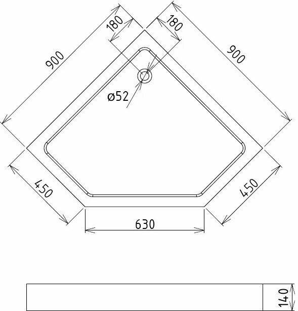 Душевой поддон Gemy st10t 90x90