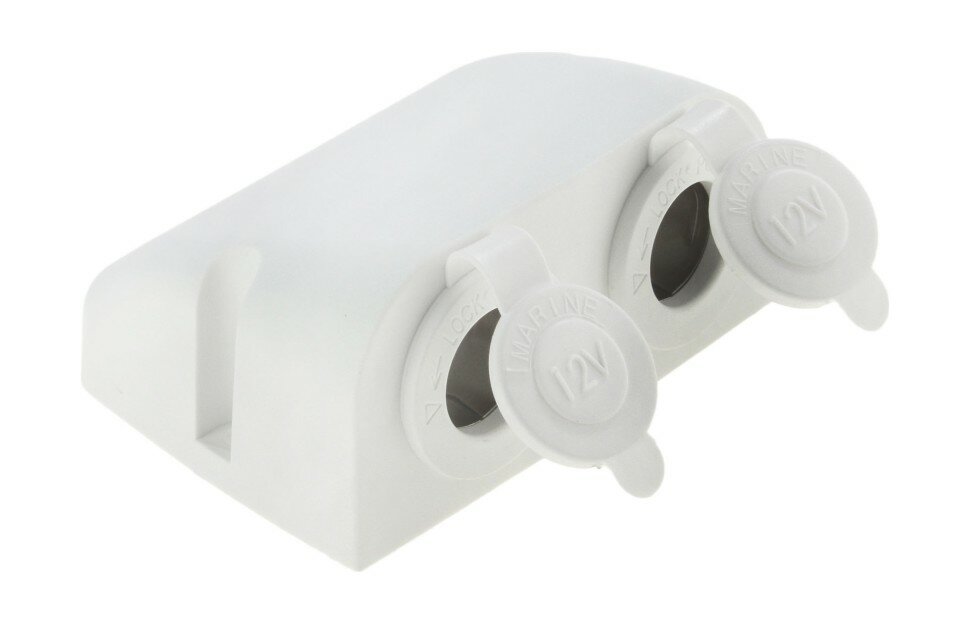 Разъем прикуривателя двойной для крепления на приборной панели, белый (Москва)