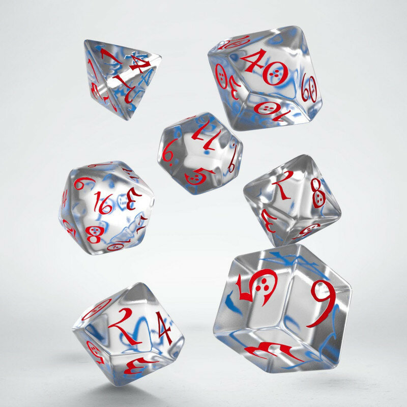 Набор кубиков Classic, 7шт., Translucent/Blue/Red Q-Workshop - фото №1