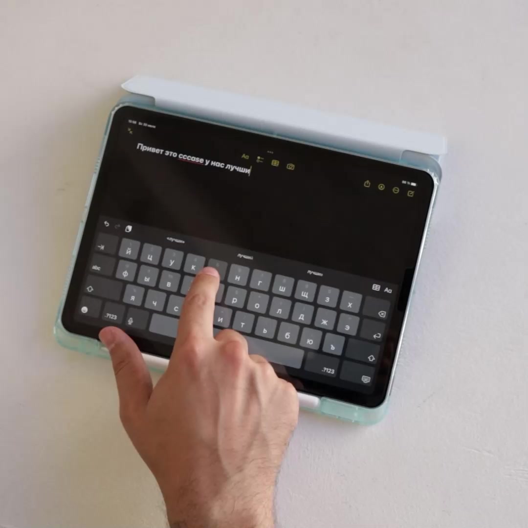 Чехол книжка CCCASE для Apple iPad 10 10.9 (2022) / Apple iPad 11 (2025), с прозрачной стенкой, цвет: зеленый — фото 1