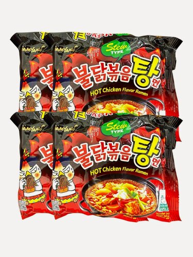 Изображение товара Лапша быстрого приготовления со вкусом Тушеной курицы SAMYANG STEW TYPE 4шт/ Кр-черная