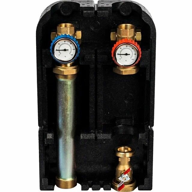 Насосная группа с прямым контуром 1 без насоса в теплоизоляции STOUT SDG-0001-002501 — фото 1