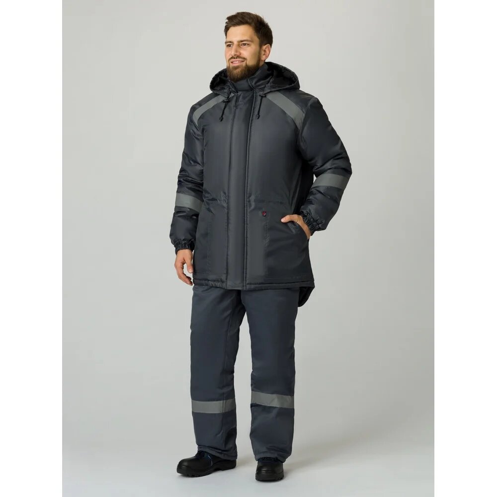 Зимняя куртка Факел Прогресс тк. Оксфорд темно-серый размер 48-50 рост 170-176 87468241.003