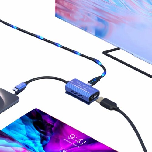 HDMI-совместимый преобразователь типа C 4K @ 60 Гц PD100W и передача данных для очков XREAL/Rokid Air AR для переключателя/Паровой колоды/ROG Ally