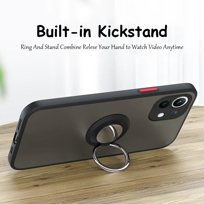 Автовизитки Xiaomi Автомобильный магнитный кольцевой держатель для Xiaomi Mi 15 14 13 12 11 Ultra 11i 10T Lite 12S Pro 12X Бампер из ТПУ, матовая пластиковая задняя крышка Сяоми Ми 11 Лайт 5G, Dark Green