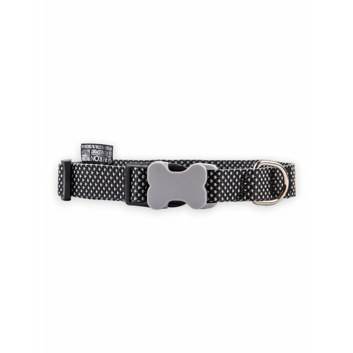 Ошейник для собак и кошек "Dog&Vogue Neo", черный, 15 мм, обхват шеи 24-32 см