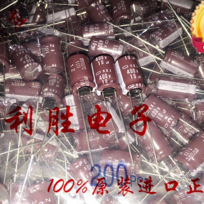 10 шт, 10 мкФ, 400 В, NCC, Черный Алмазный конденсатор 400 В, 10 мкФ, высокая частота, низкое сопротивление, 10X16 KXG
