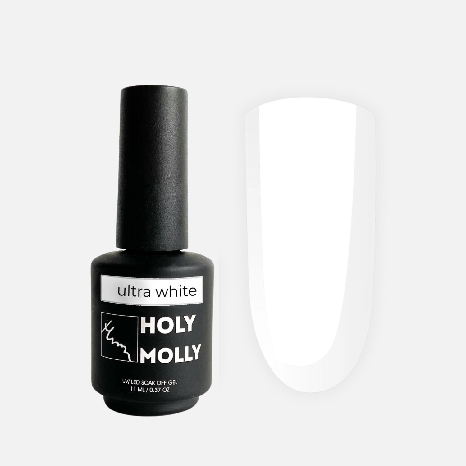 Гель-лак Holy Molly Ultra White 11 мл ультра белый цвет, без эффектов
