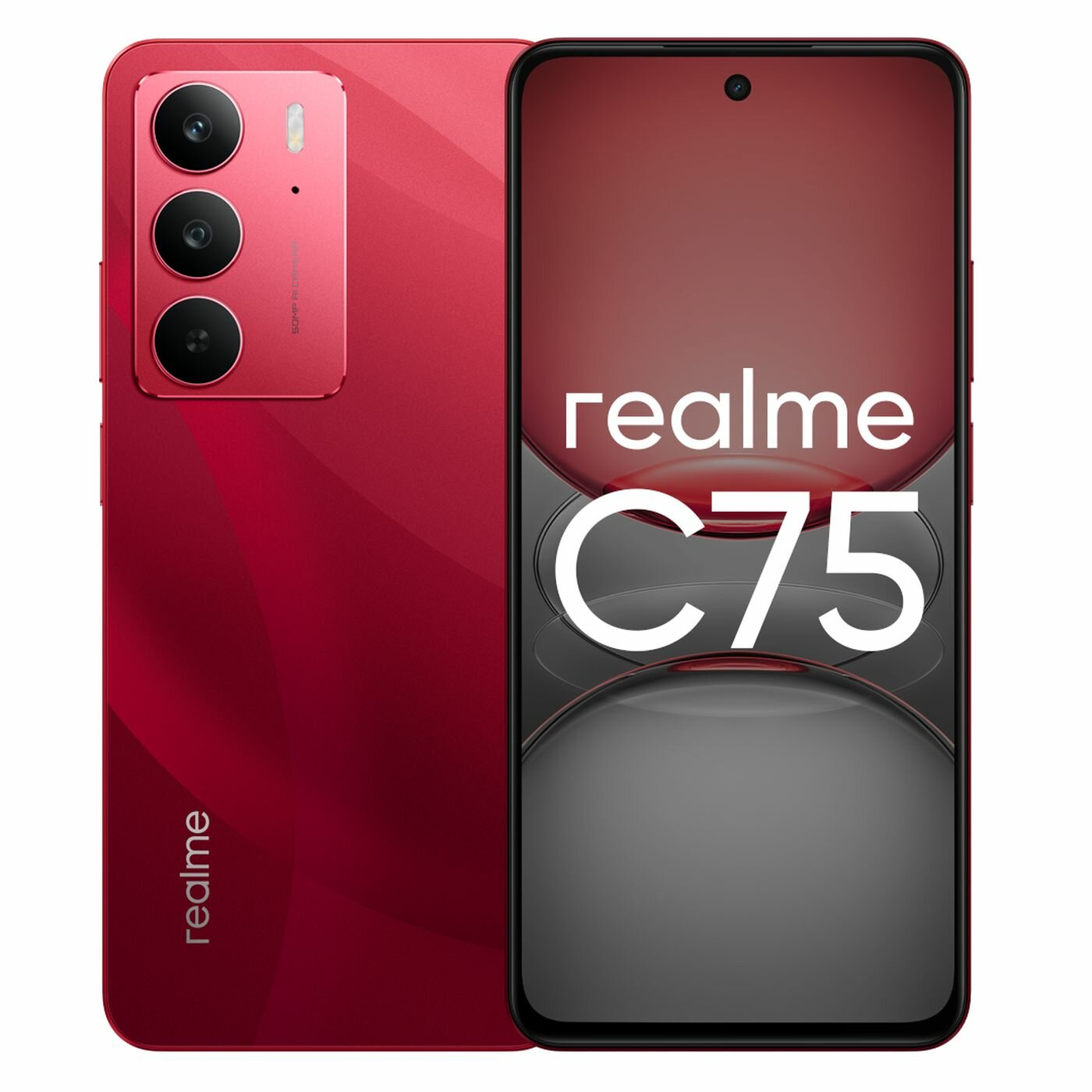 Смартфон realme C75 8/128 ГБ RU, Dual nano SIM, NFC, Ростест ЕАС, красный — фото 1