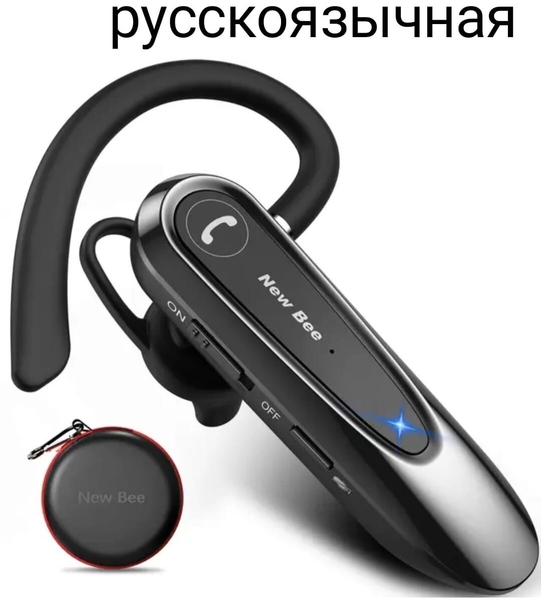 Наушники New Bee LC-B45, беспроводные, ANC, шумоподавление, RGB-подсветкой, чёрные