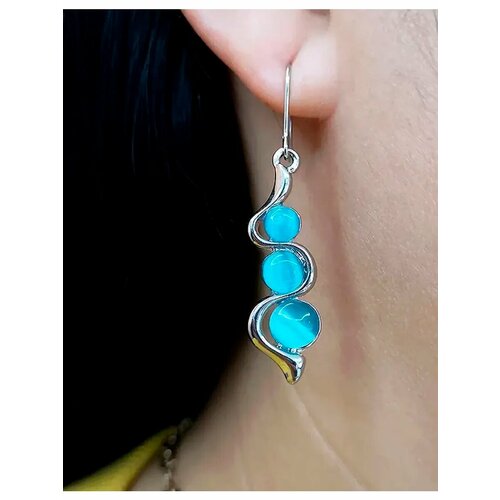 Серьги, серый, зеленый