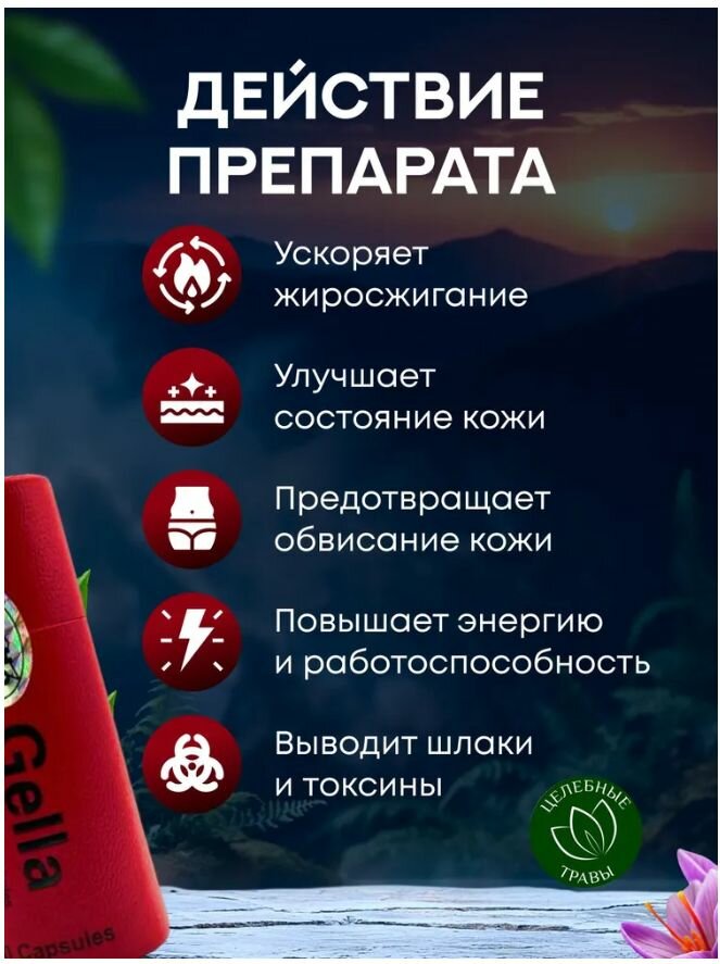 Изображение Мощный жиросжигатель Gella Капсулы для похудения - препарат для снижения веса