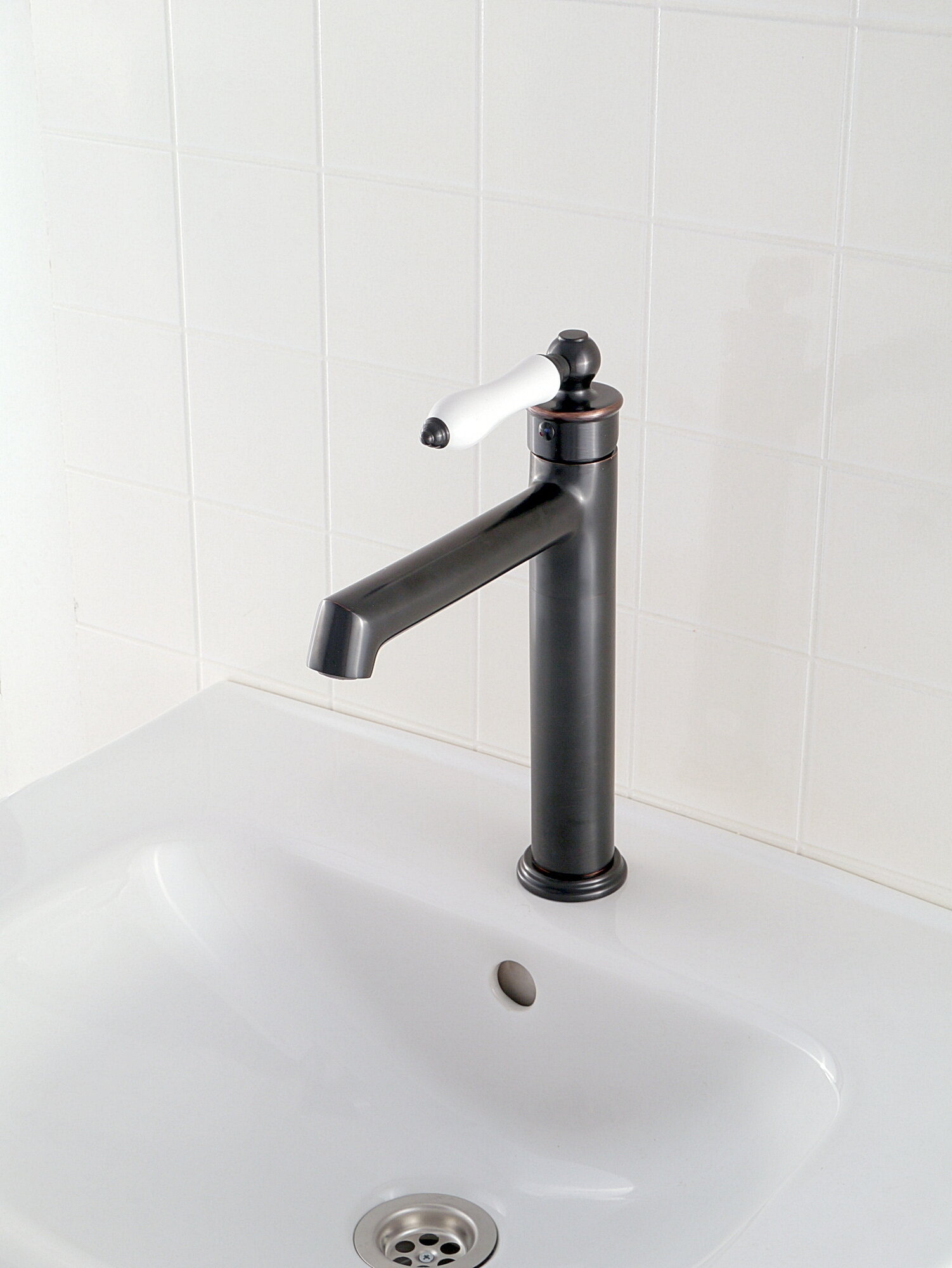 Смеситель Diadonna, для раковины, черный, латунь, однорычажный — фото 1