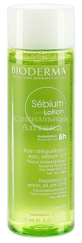 Лосьон Bioderma "Sébium", для жирной и комбинированной кожи, 200мл — фото 1