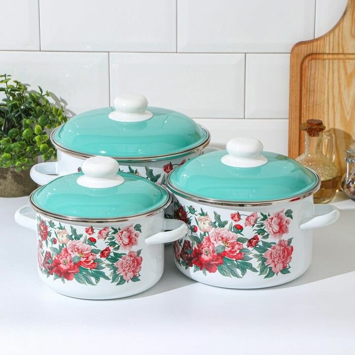 Набор кастрюль СтальЭмаль "Армель", 3 шт, 2 л, 3 л, 4 л