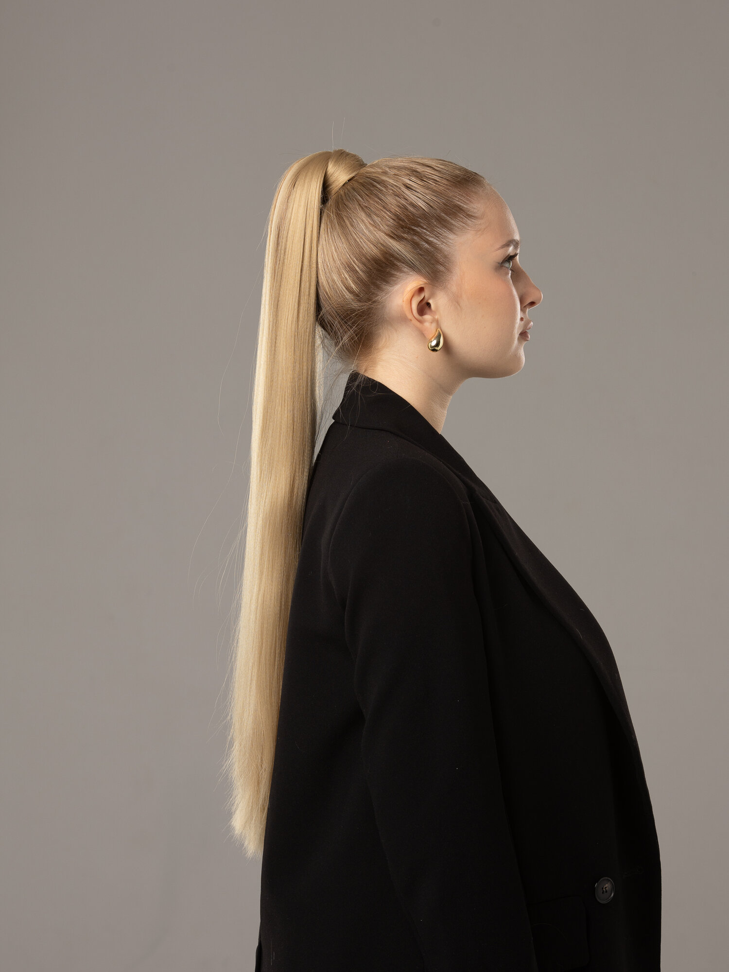 Хвост на резинке женский, 70 см, цвет блонд, искусственные волосы — фото 1