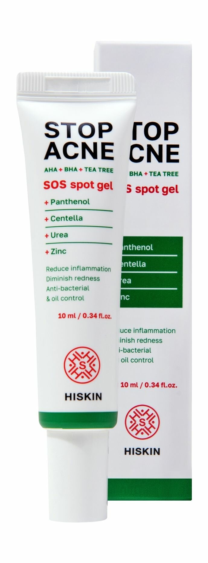 Картинки HISKIN SOS - гель точечный противовоспалительный AHA + BHA + Tea Tree, 10 мл