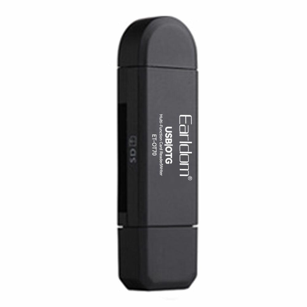 USB OTG Картридер Earldom ET-OT70 4 в 1 MicroUSB/USB на SD/MicroSD, черный