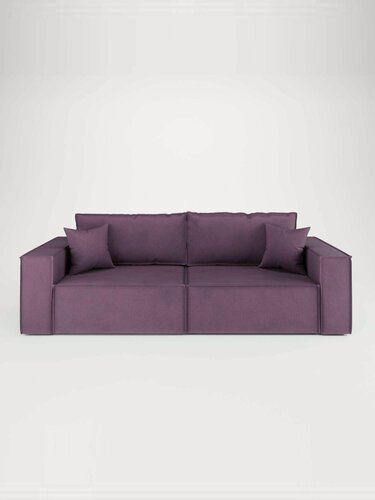 Изображение товара Прямой диван-кровать Manons Maison Hygge, раскладной механизм Еврокнижка, Велюр сиреневый, 250х100х86 см