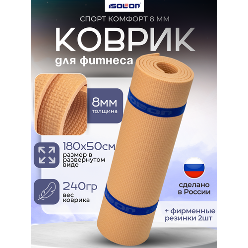 Коврик ISOLON для фитнеса, гимнастики, пилатеса 