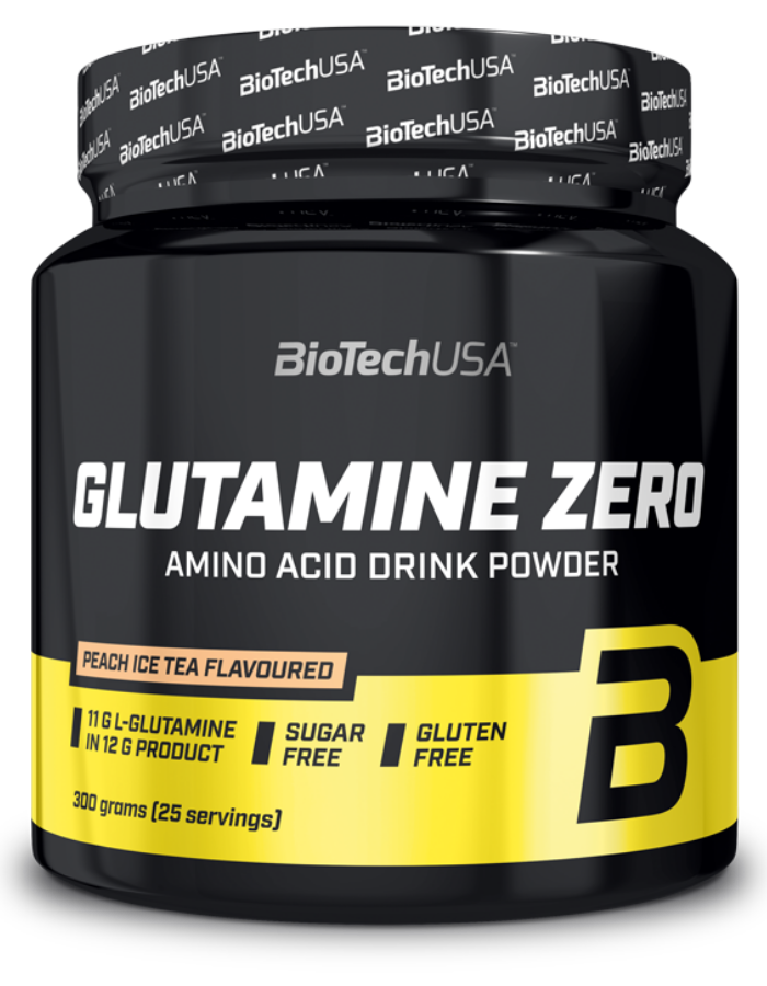 Моно аминокислота Л-глютамин / BioTechUSA Glutamine Zero / 300 гр - персиковый чай