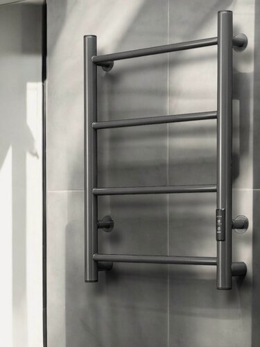 Изображение товара Полотенцесушитель электрический Тругор 400мм 600мм форма лесенка цвет серый (оружейная сталь) подключение универсальное