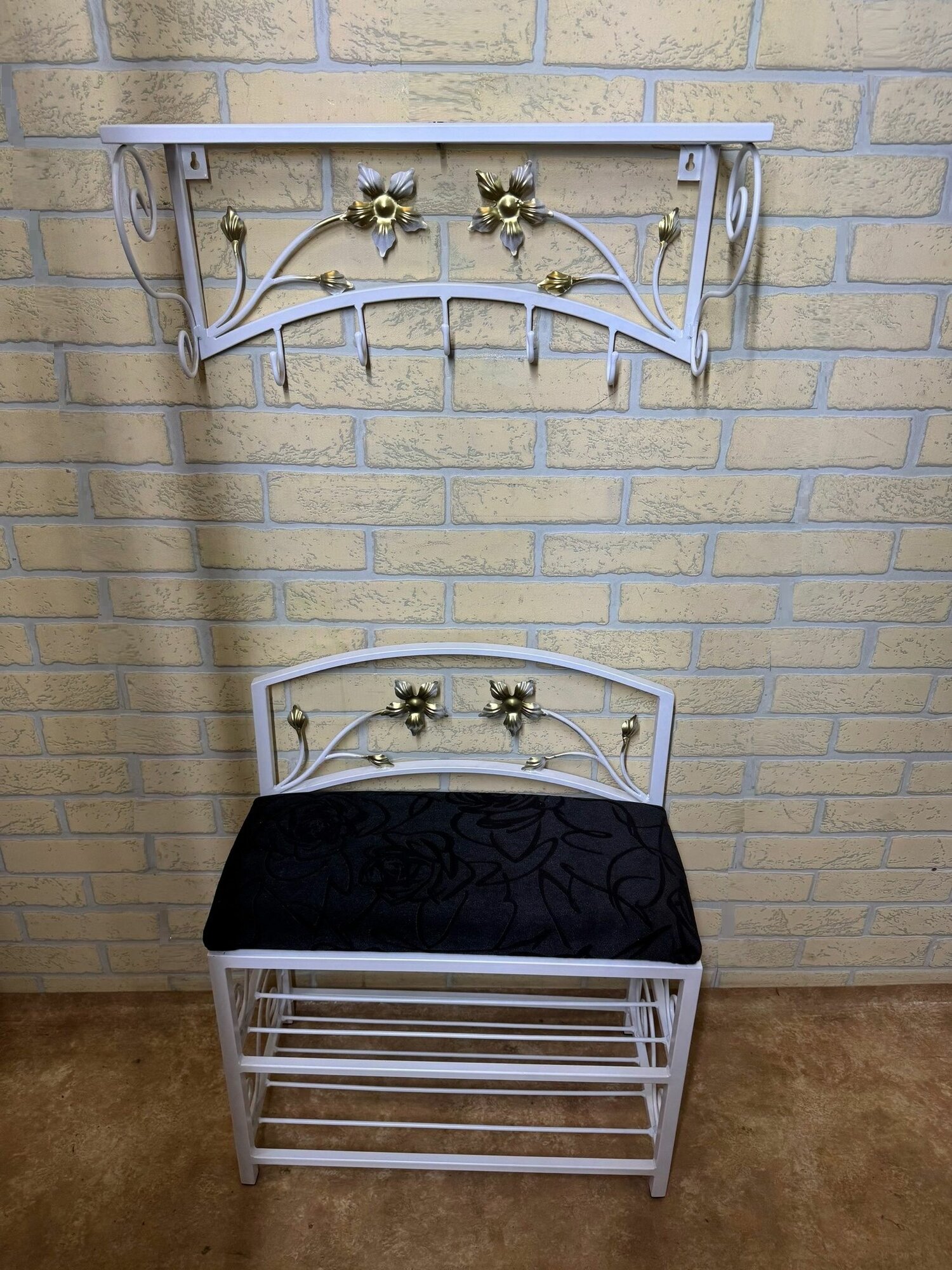 Кованая прихожая, Студия кованой мебели Нива, цвет белый/черный — фото 1