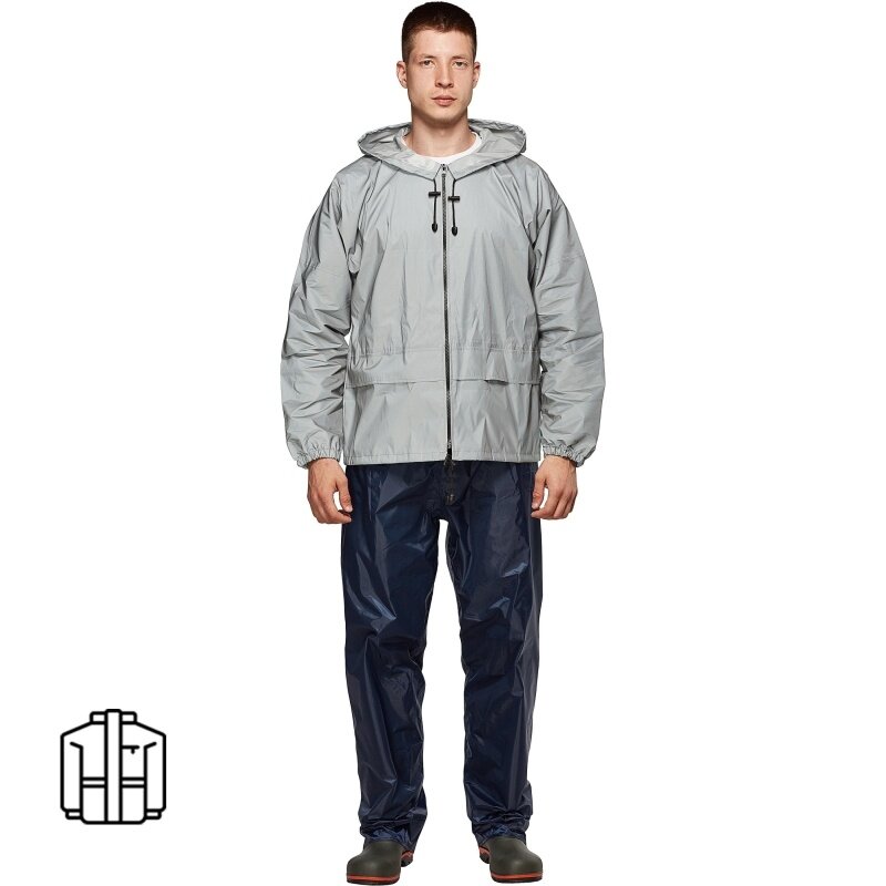 Ветровка Русский Дождевик размер 52 серый