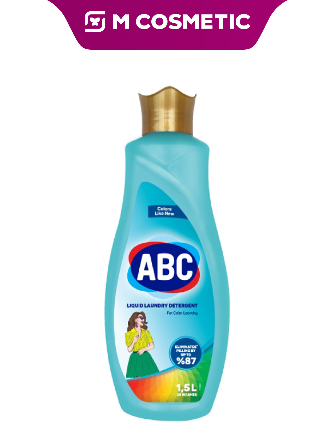 Гель ABC "Для цветного белья", для цветных тканей, гипоаллергенный, 1,5 л