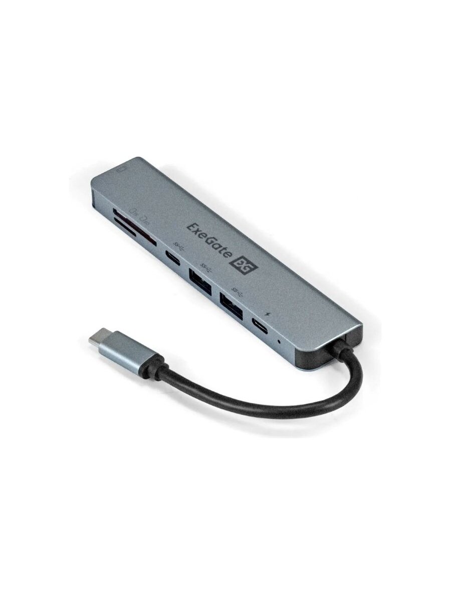 Док-станция EXegate EX293983, USB Type-C, HDMI, 4K, 100 Вт, серая