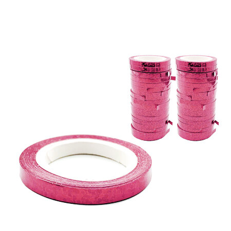 Серпантин " KWELT " 4мм 4м, Розовый, фольгированный, голография, количество: 36 штук