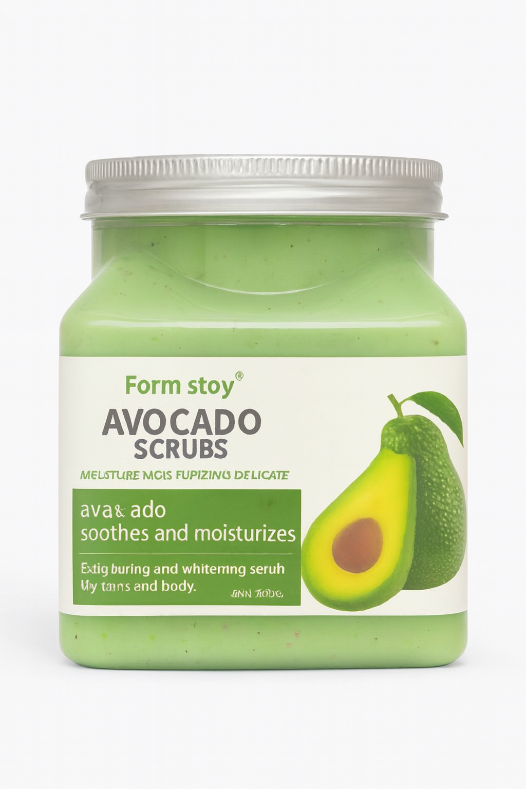 Скраб для тела и лица, очищающий отшелушивающий скраб для тела Wokali Sherbet Avakado, 350 мл