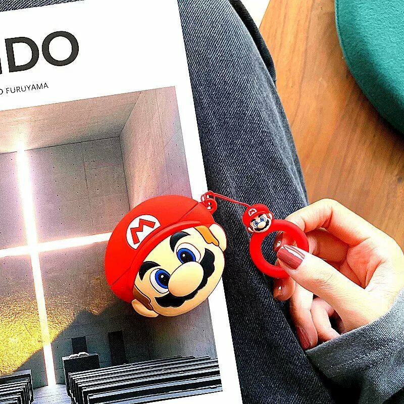 Премиум ушные накладки Mario с коротким шнуром для Apple Airpods Pro 2-го поколения, силиконовый чехол