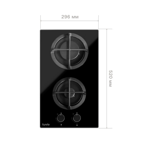Газовая варочная панель Tuvio HGD64OBGA1, черное стекло