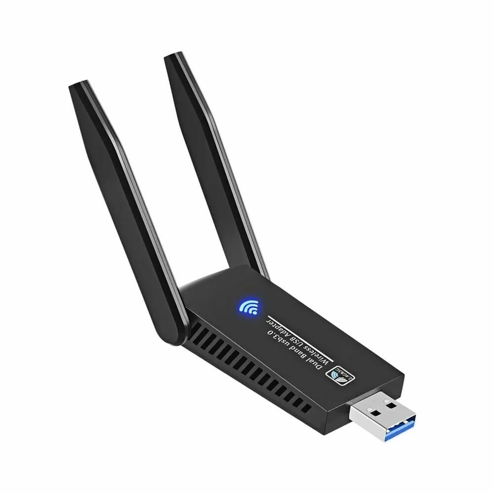WiFi+Bluetooth адаптер AC1300 (RTL8822) USB 3.0, BT4.2, 802.11ac, 867 Мбит/с, антенна 5dBi (ORIENT XG-947ac+) — фото 1