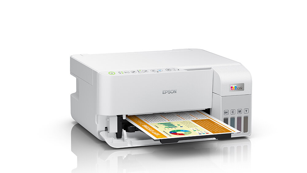 МФУ струйное Epson L3556, цветной, А4, беспроводная печать, AirPrint, USB, Wi-Fi, белый — фото 1