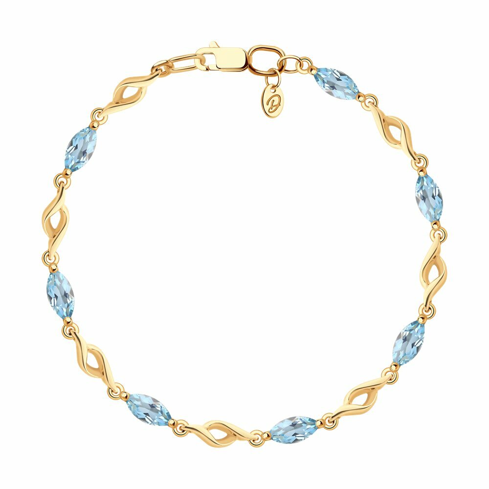 Браслет Diamant из золота с топазами 51-350-02841-1, размер 17 см