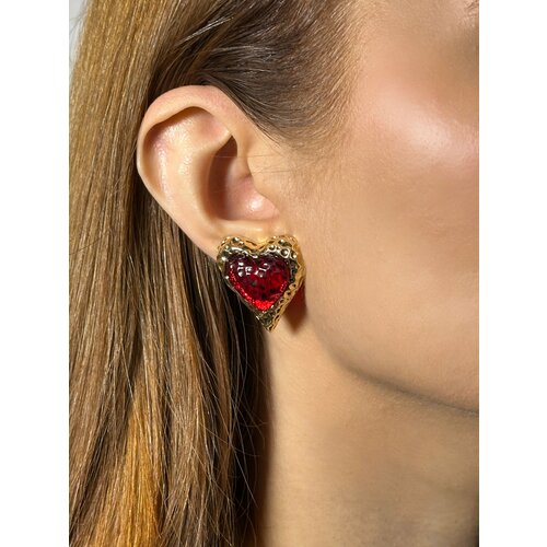 Серьги пусеты Dolce far niente искусственный камень красный 799₽